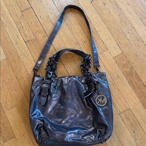 Michael Kors Shiny Black Shoulder Bag